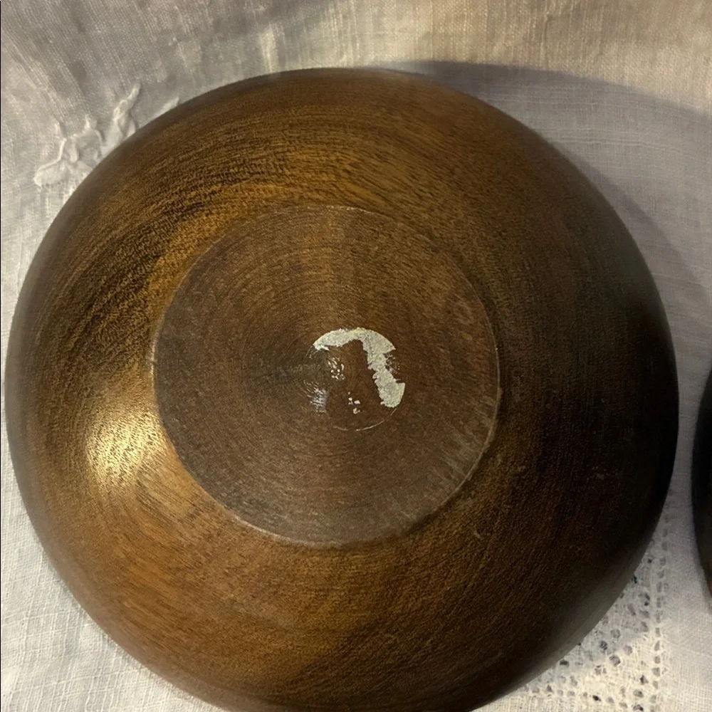 Brown Wooden Bowls Set/4 Brown Grain Bowls W/ Vintage Wear and Use From 70’s